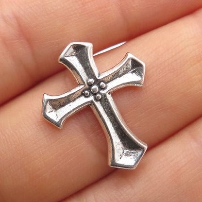 SUNWEST 925 Sterling Silver Vintage Cross Religious Oxidized Pendant