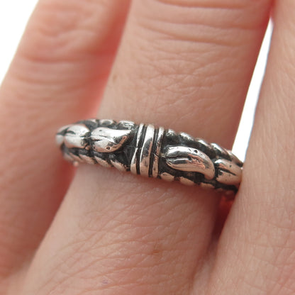 925 Sterling Silver Vintage Modernist Band Ring Size 6