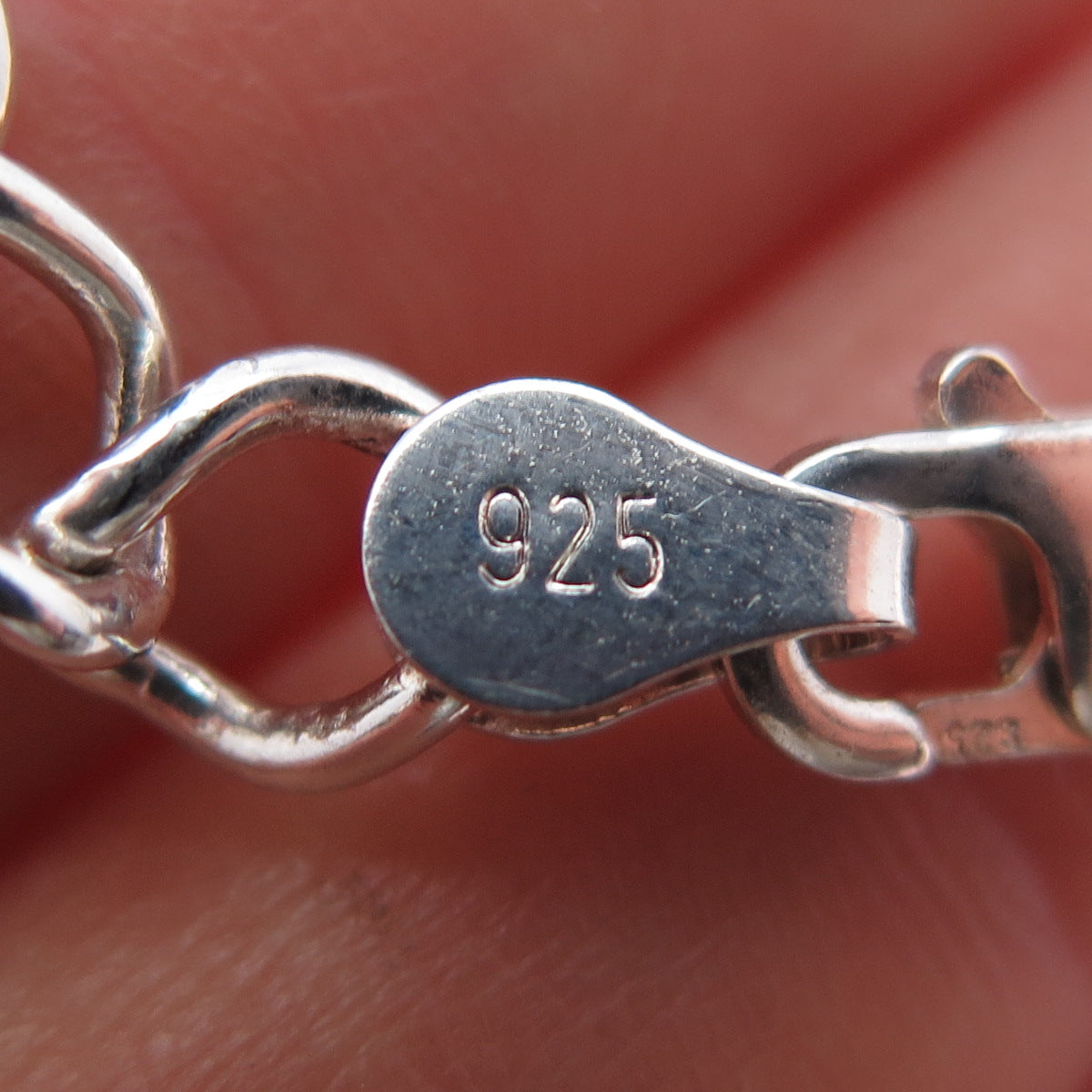 925 Sterling Silver Vintage Italy Curb Link Bracelet 7.75"