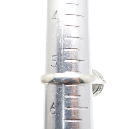 SAMUEL BENHAM 925 Sterling Silver Vintage Real Diamond Inlay Ring Size 5.5