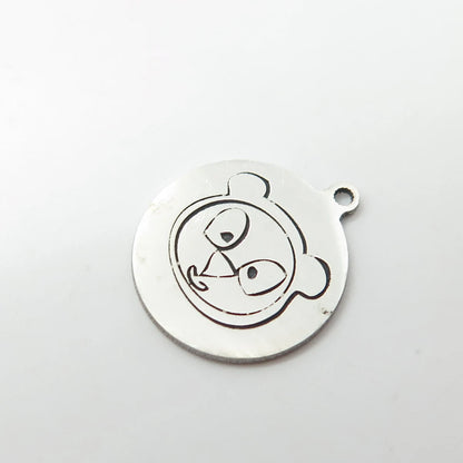 925 Sterling Silver USA Two In Town Bear Charm Pendant