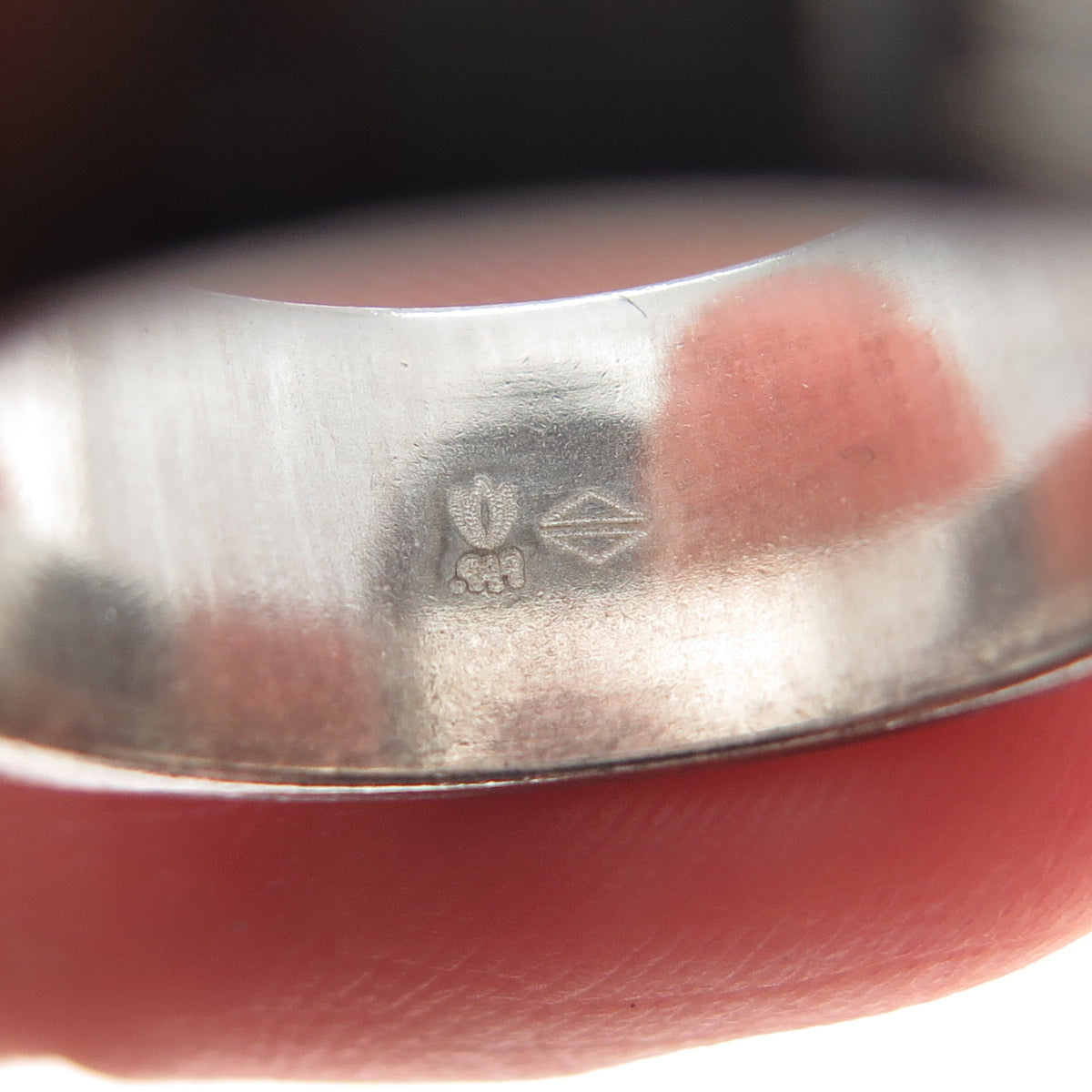 LOTUS 999 Fine Silver Vintage Panel Oxidized Band Ring Size 7