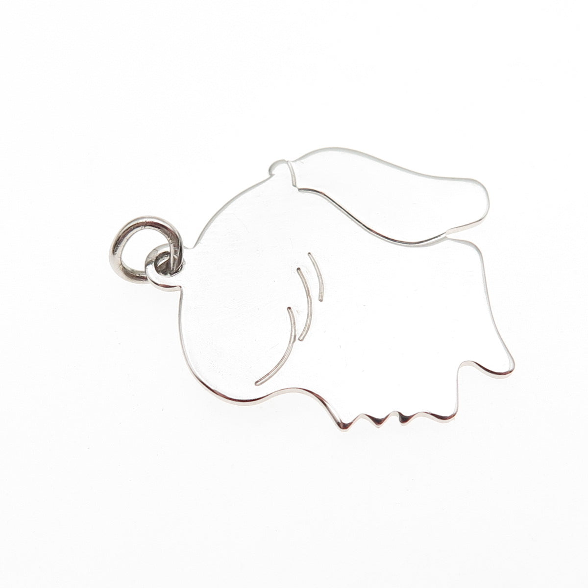 CACO 925 Sterling Silver Vintage Girl's Profile Tag Charm Pendant