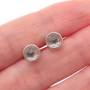 Pandora 925 Sterling Silver Clear Crystal June Birthday Blooms Stud Earrings