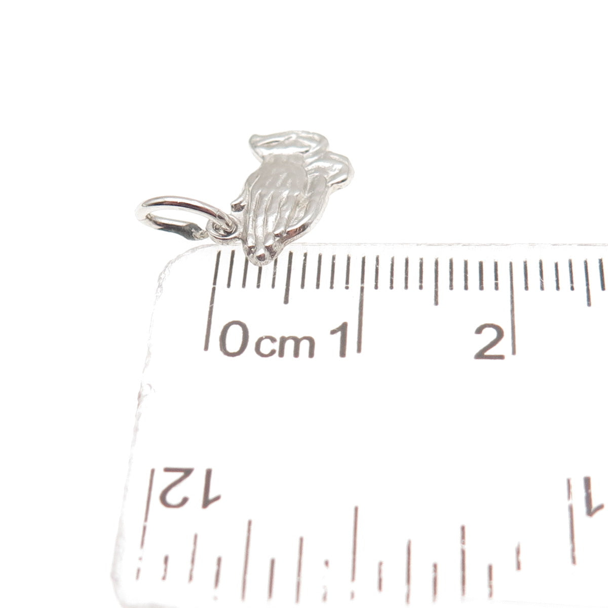 925 Sterling Silver Vintage Prayer Hands Mini Charm Pendant