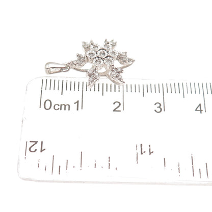 Jane Seymour 925 Sterling Real Round-Cut Diamond Snowflake Mini Charm Pendant