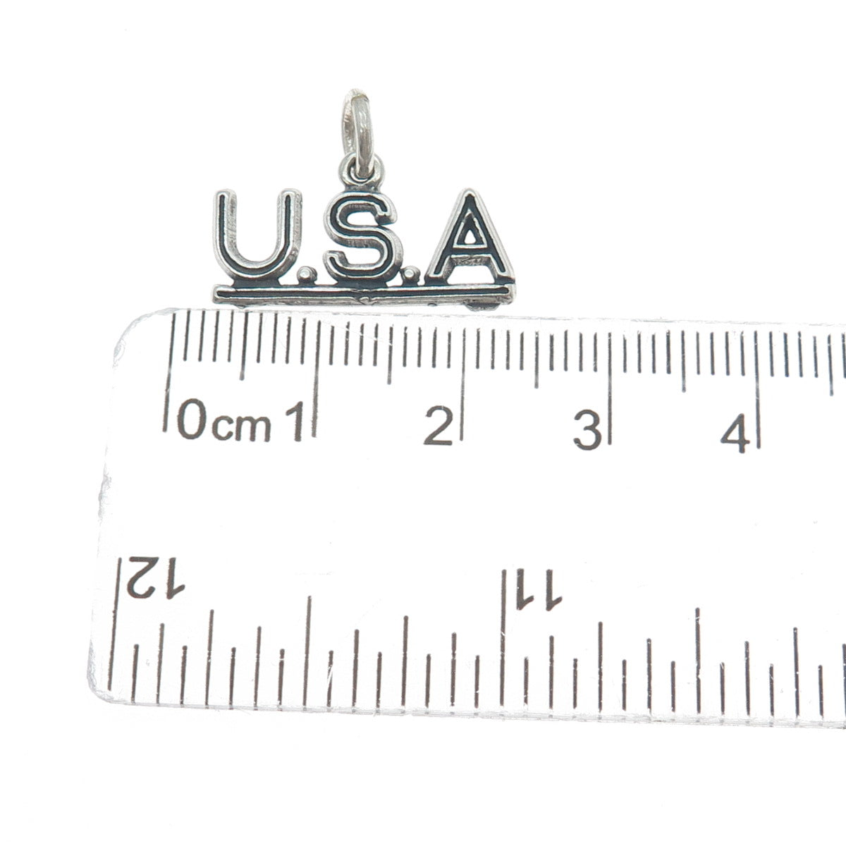 925 Sterling Silver Vintage USA Oxidized Minimalist Charm Pendant