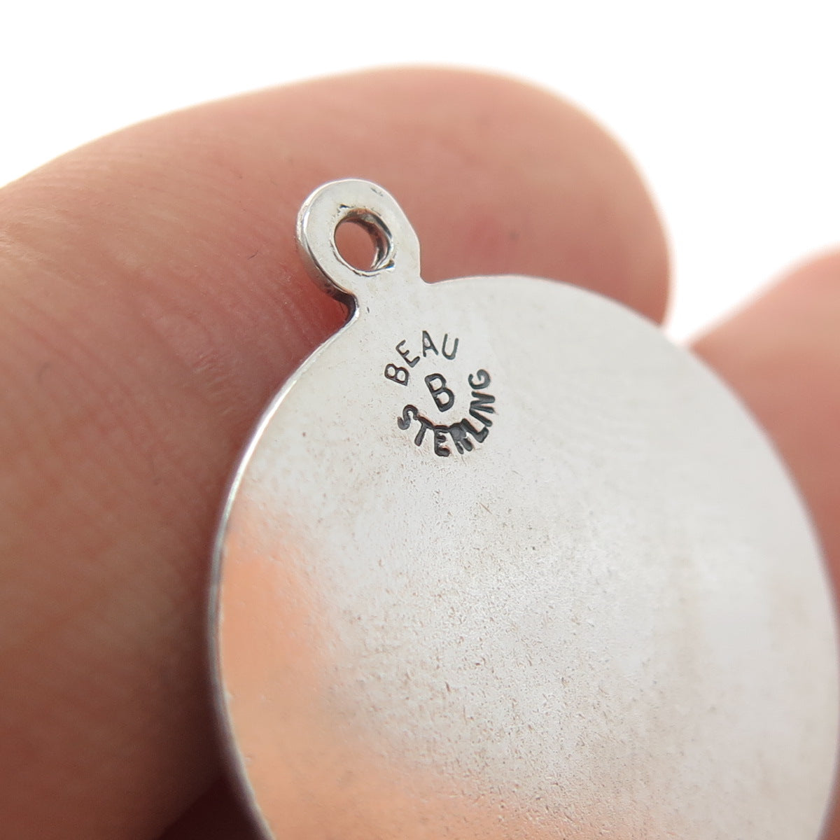 BEAU 925 Sterling Silver Vintage I Love You Oxidized Charm Pendant