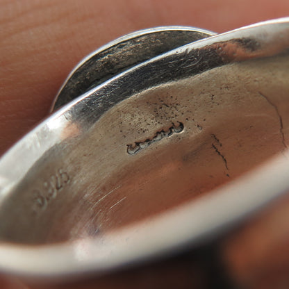 PAUL BRACKNA 925 Sterling Silver Vintage Modernist Disc Oxidized Ring Size 7.5