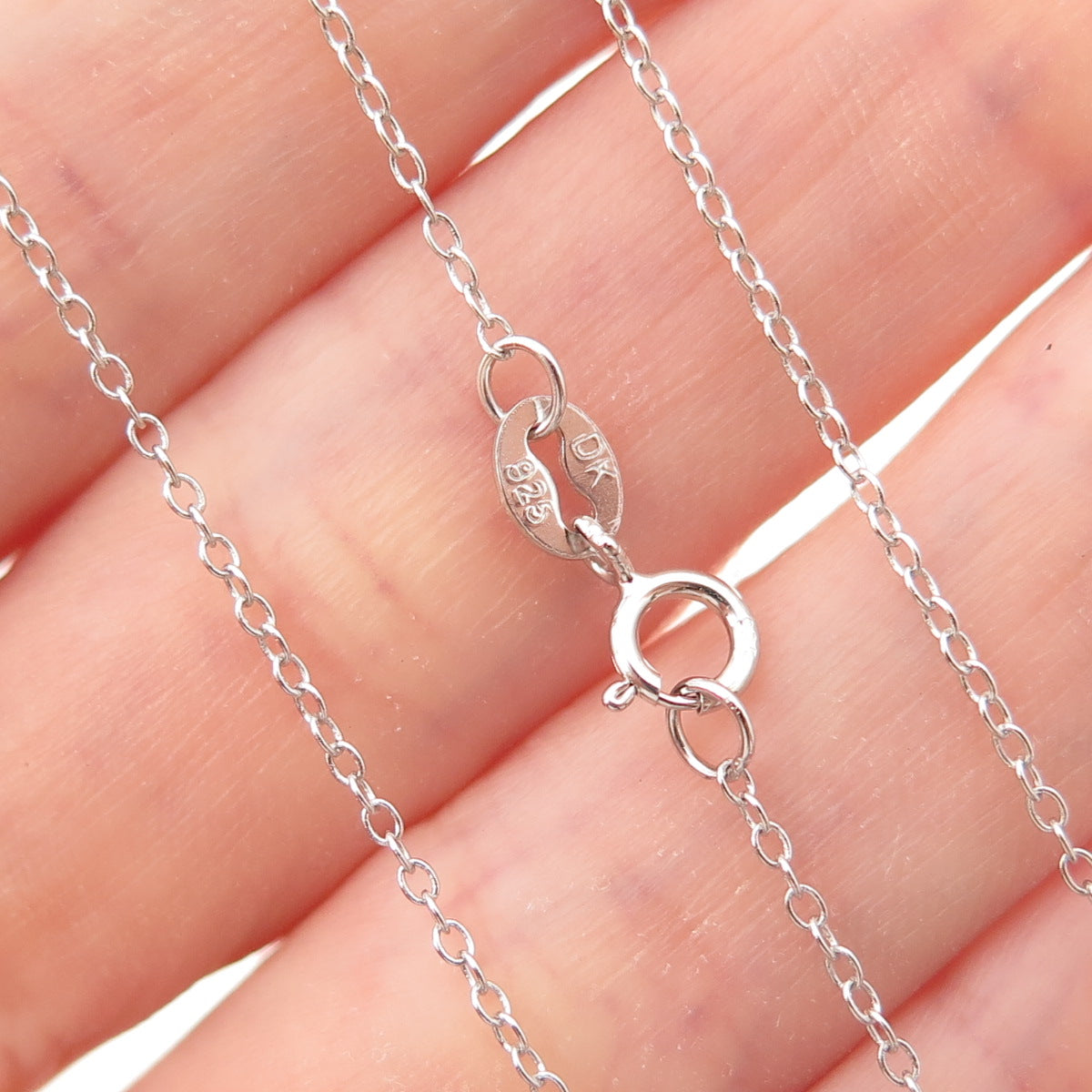 925 Sterling Silver Cable Chain Necklace 18"