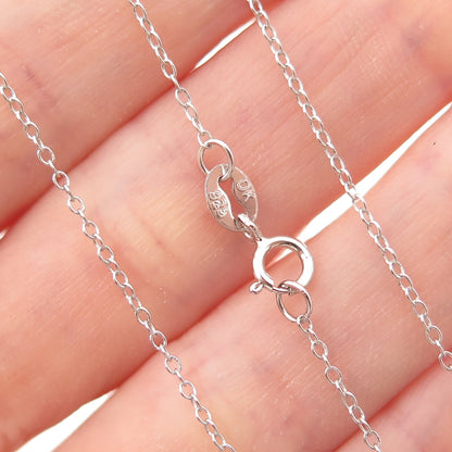 925 Sterling Silver Cable Chain Necklace 18"