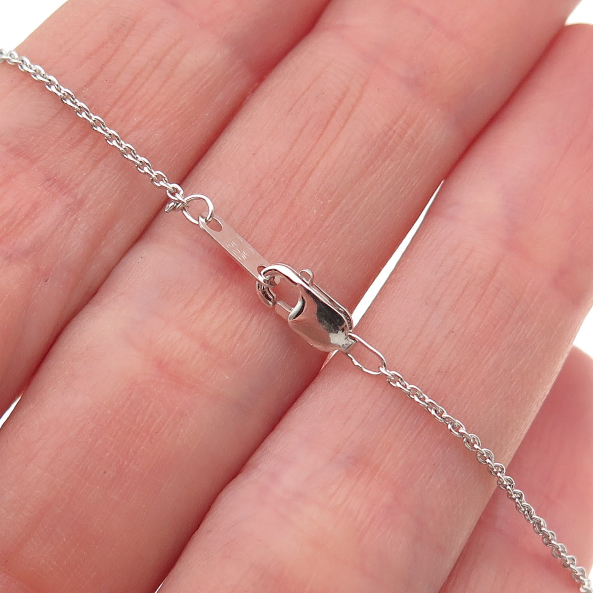 925 Sterling Silver C Z Twisted Pendant Cable Chain Necklace 16"