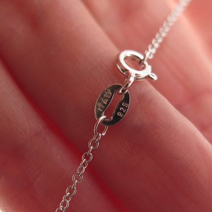 925 Sterling Silver Pink Enamel It's a Girl Round Tag Cable Chain Necklace 18"