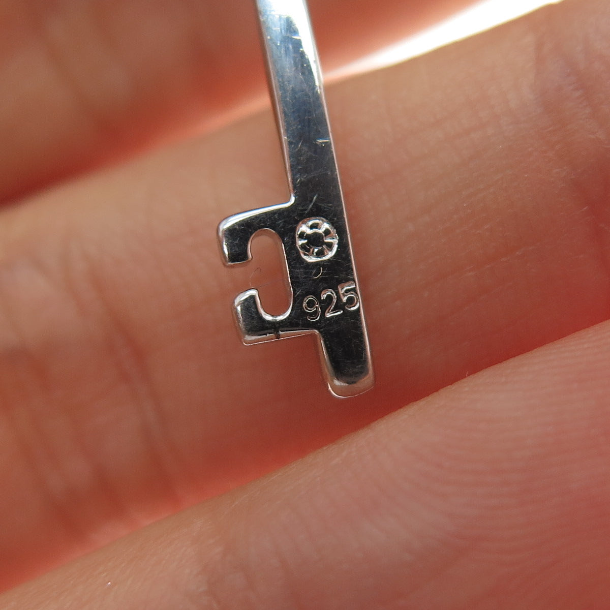 925 Sterling Silver Real Round-Cut Diamond Fleur de Lis Key Charm Pendant