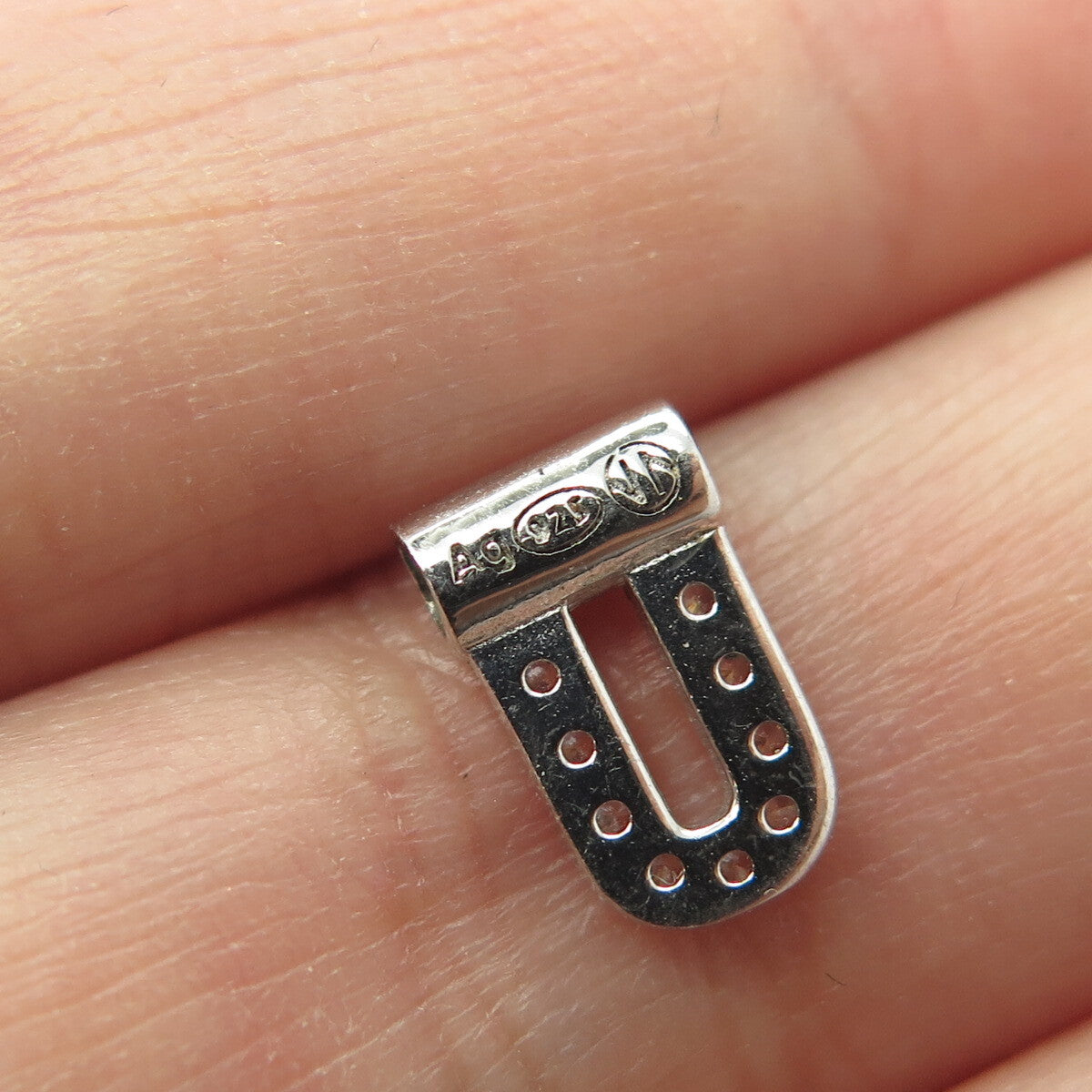 NOMINATION Italy 925 Sterling Silver C Z Letter "U" SeiMia Pendant