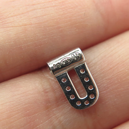 NOMINATION Italy 925 Sterling Silver C Z Letter "U" SeiMia Pendant