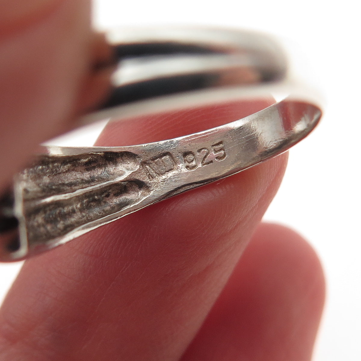 Chapal Zenray 925 Sterling Silver Vintage Modernist Oxidized Bypass Ring Size 8