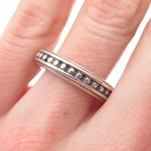 SLANE & SLANE 925 Sterling Silver Vintage Dotted All Around Band Ring Size 6