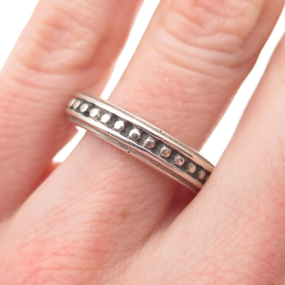 SLANE & SLANE 925 Sterling Silver Vintage Dotted All Around Band Ring Size 6