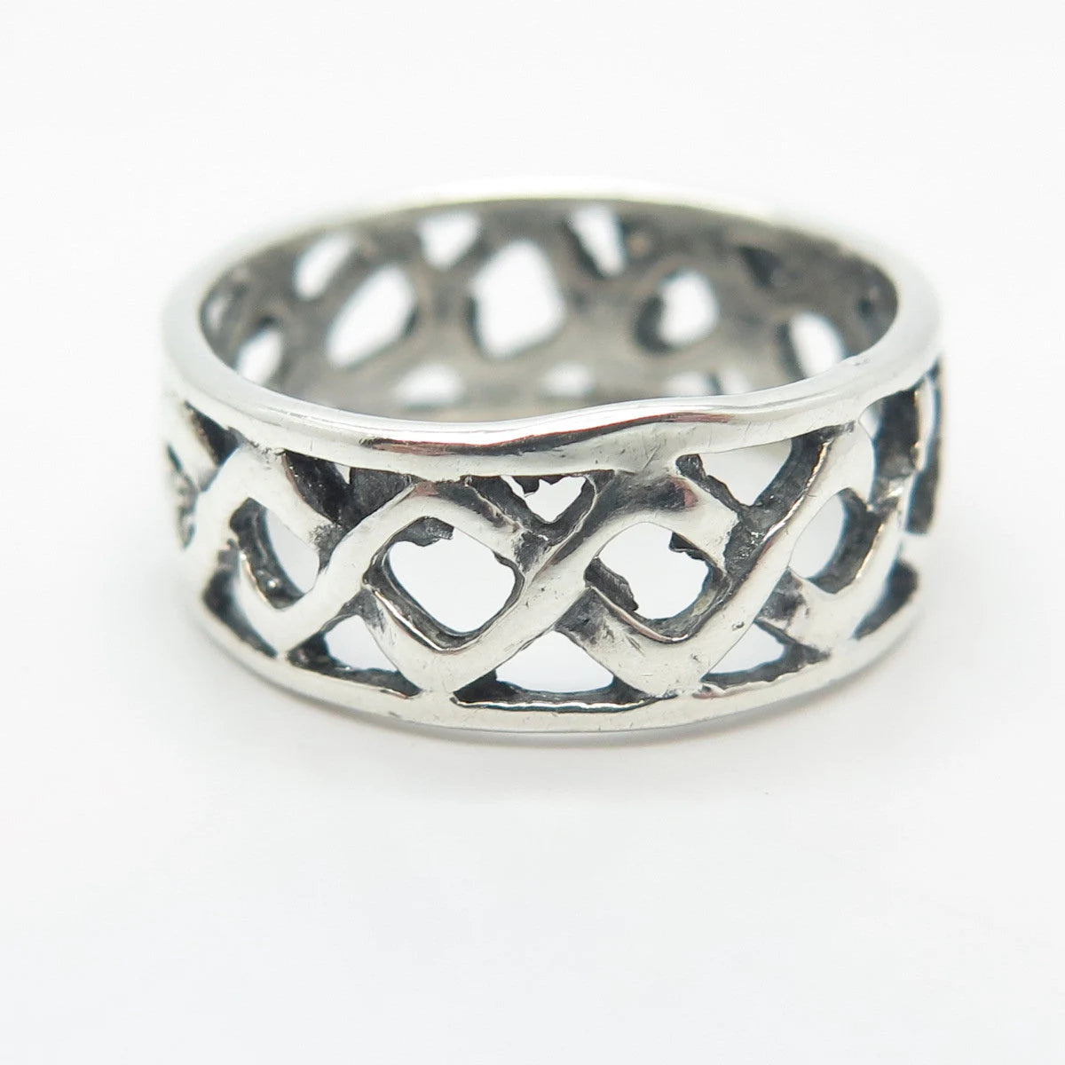 925 Sterling Silver Vintage Braided Band Ring Size 7
