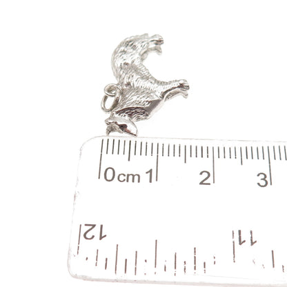 Wells 925 Sterling Silver Vintage Collie Dog 3D Mini Charm Pendant