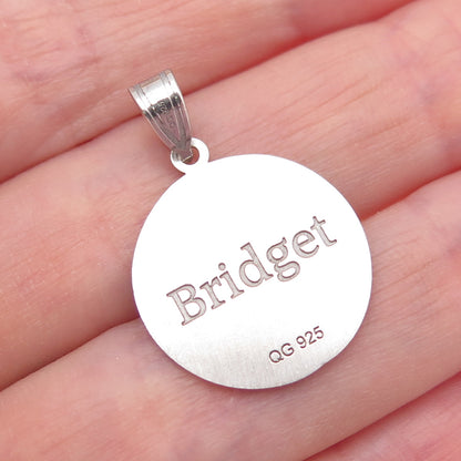 925 Sterling Silver Vintage Volleyball Number 7 Bridget Charm Pendant