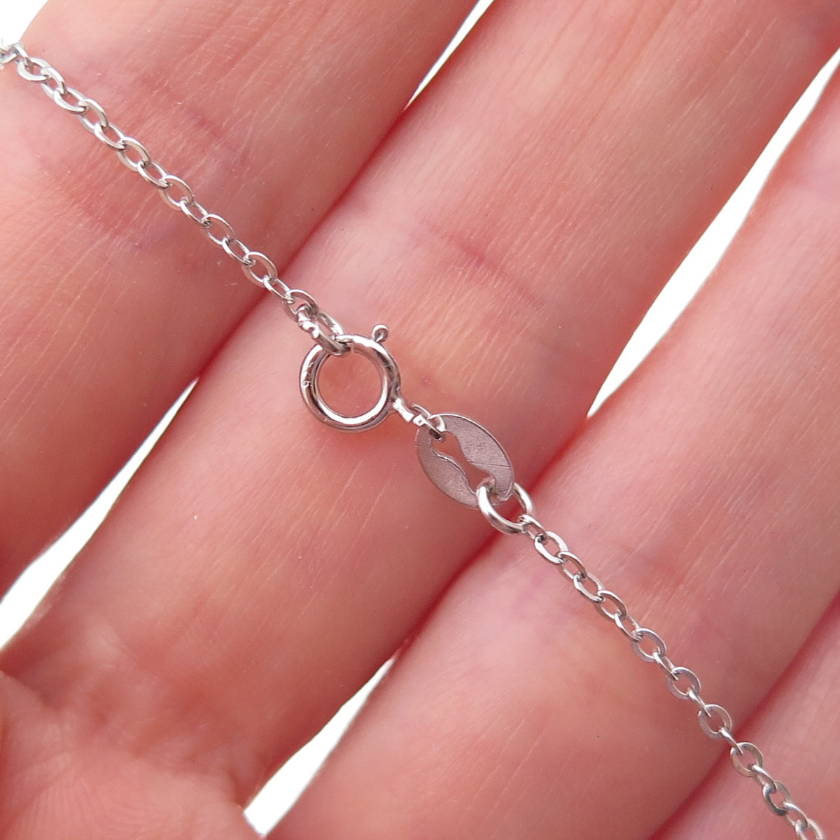 925 Sterling Silver Lab-Created Ruby Real White Topaz Swan Chain Necklace 18"