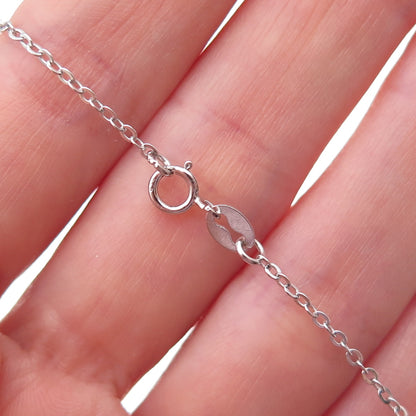 925 Sterling Silver Lab-Created Ruby Real White Topaz Swan Chain Necklace 18"
