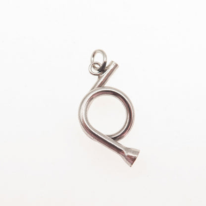 925 Sterling Silver Vintage Musical Horn Mini Charm Pendant