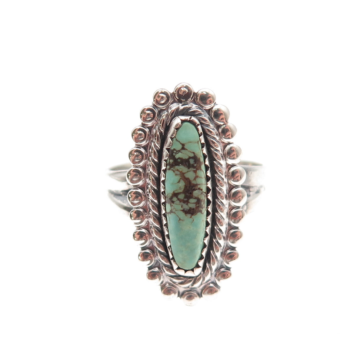 Bell Trading Post Old Pawn 925 Sterling Silver Vintage Turquoise Ring Size 5.5