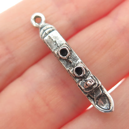925 Sterling Silver Vintage Liner Ship Oxidized Charm Pendant