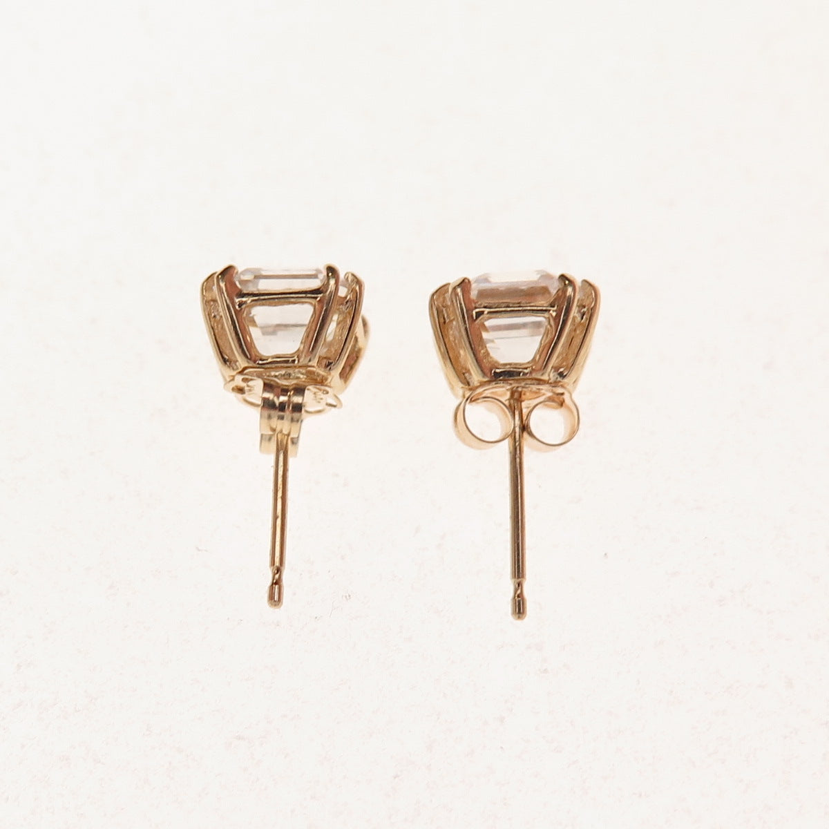 Jacmel Mauritius 14K Gold Asscher-Cut C Z Stud Earrings