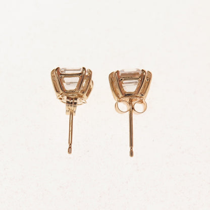 Jacmel Mauritius 14K Gold Asscher-Cut C Z Stud Earrings