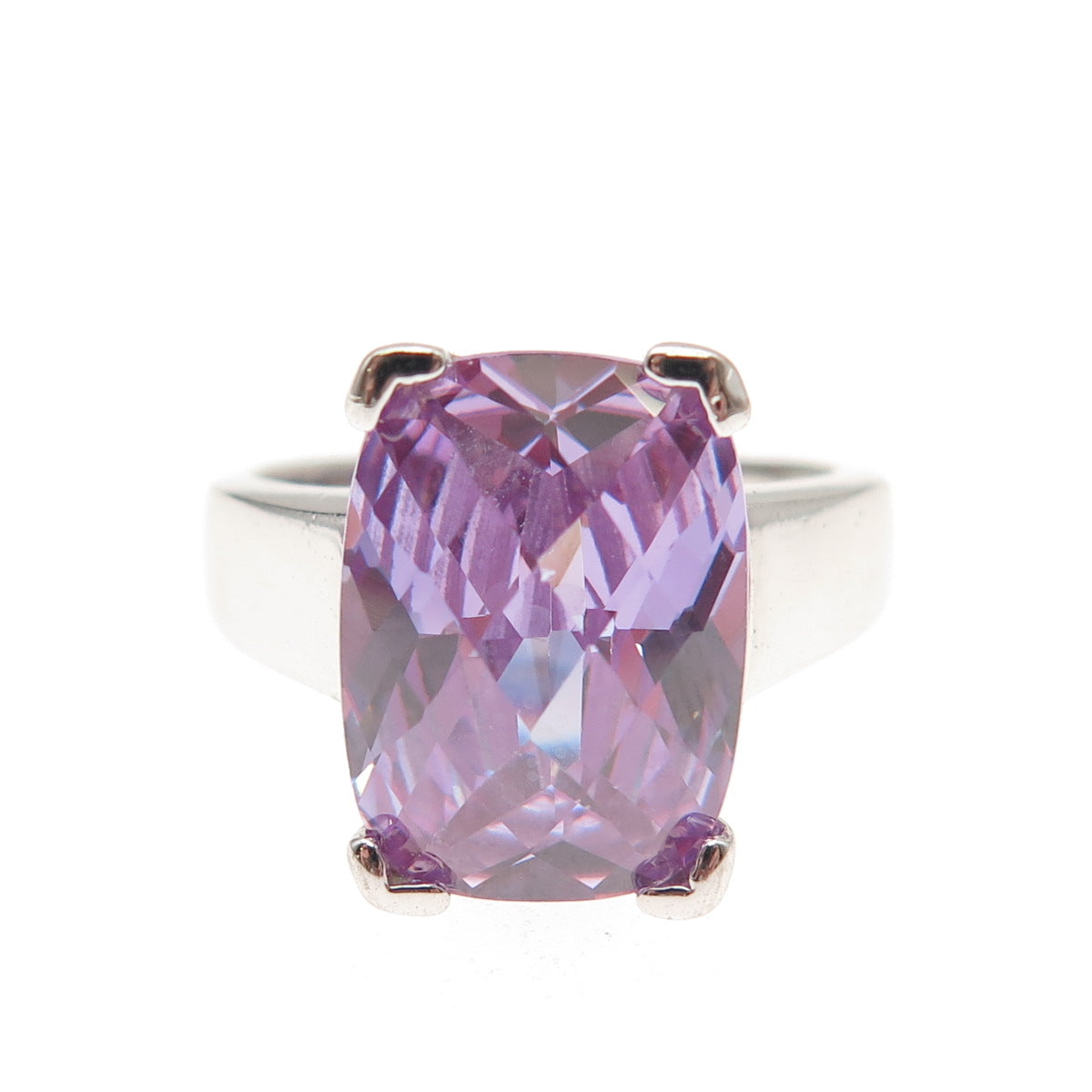 925 Sterling Silver Vintage Real Amethyst Ring Size 7
