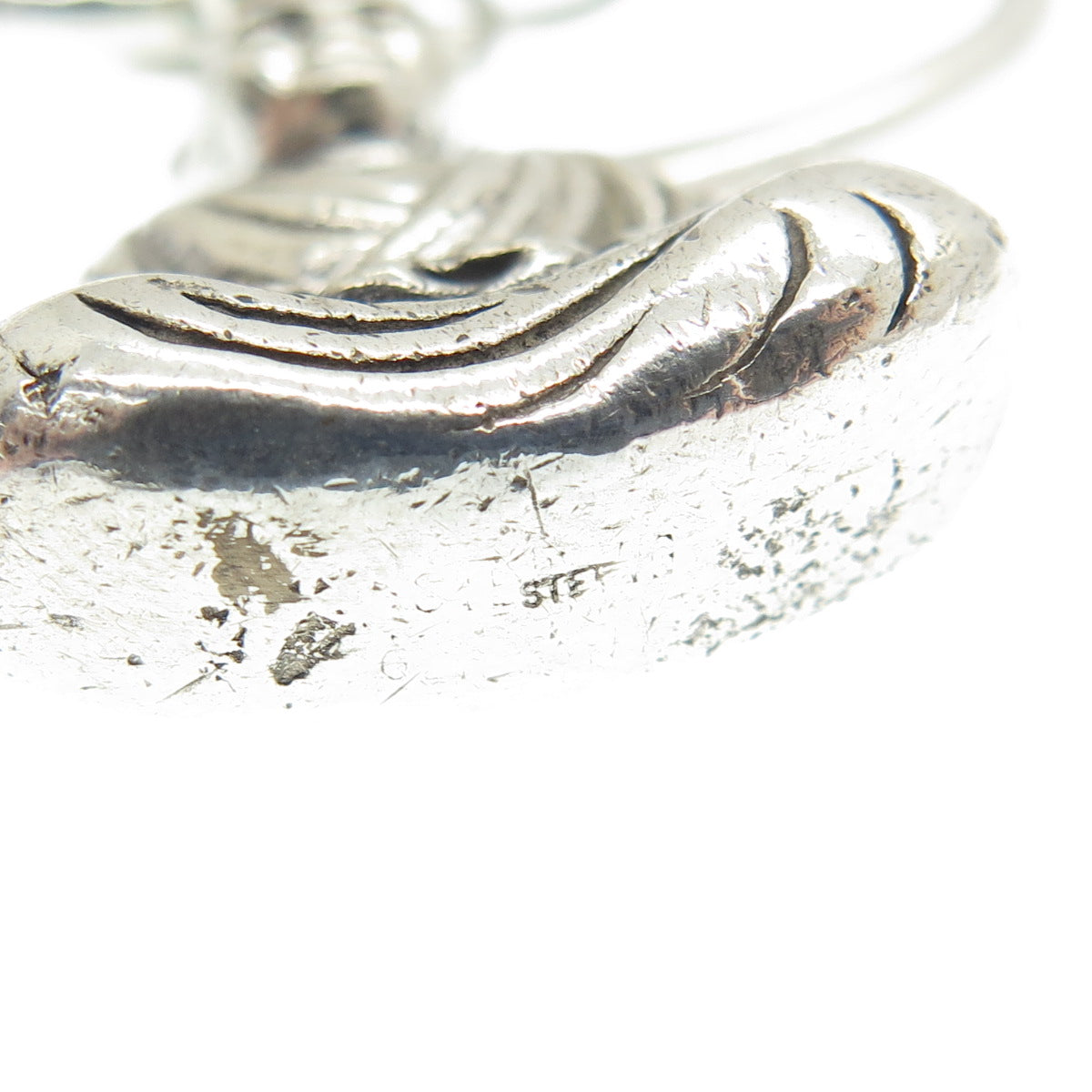 925 Sterling Silver Vintage Buddha Fob Key Chain Ring Holder