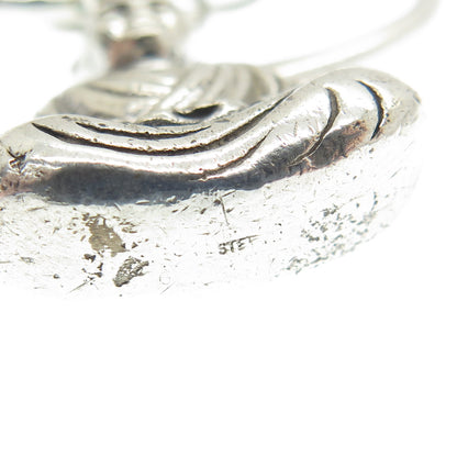 925 Sterling Silver Vintage Buddha Fob Key Chain Ring Holder