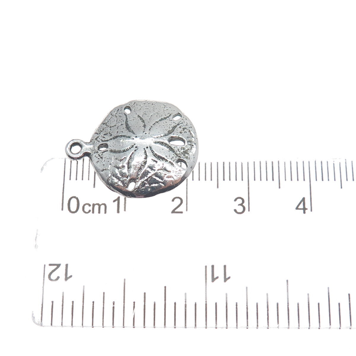 KINNEY 925 Sterling Silver Vintage Sand Dollar Oxidized Minimalist Charm Pendant