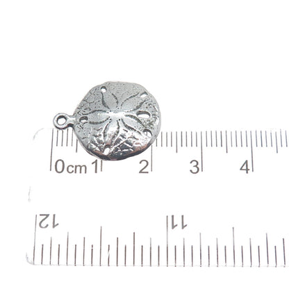 KINNEY 925 Sterling Silver Vintage Sand Dollar Oxidized Minimalist Charm Pendant