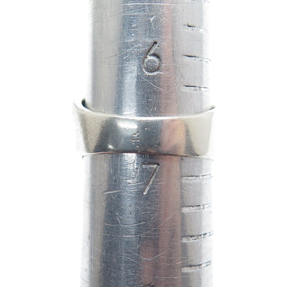 925 Sterling Silver Vintage Modernist Wavy Oxidized Ring Size 6.75