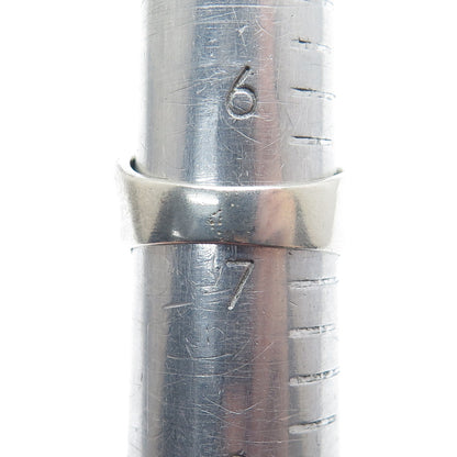925 Sterling Silver Vintage Modernist Wavy Oxidized Ring Size 6.75