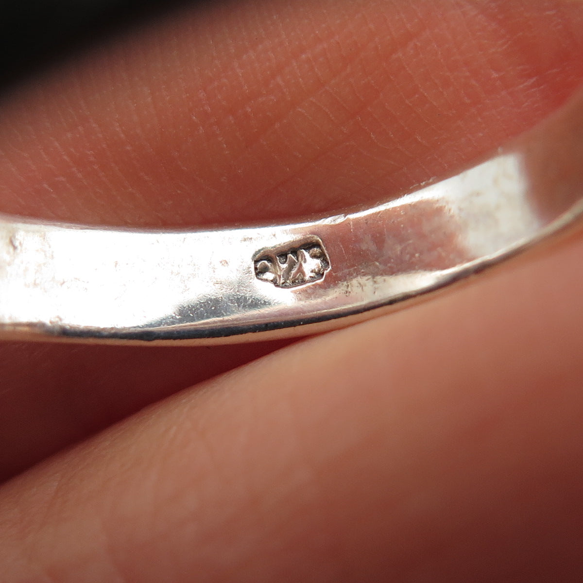 925 Sterling Silver Vintage Pentagram Oxidized Ring Size 12