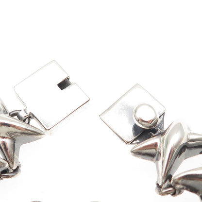 925 Sterling Silver Vintage Mexico Modernist X Link Bracelet 7.25"
