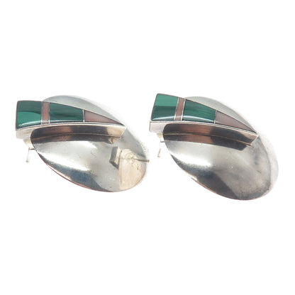 RAY TRACEY & KNIFEWING SEGURA Old Pawn Sterling Silver Malachite MOP Earrings
