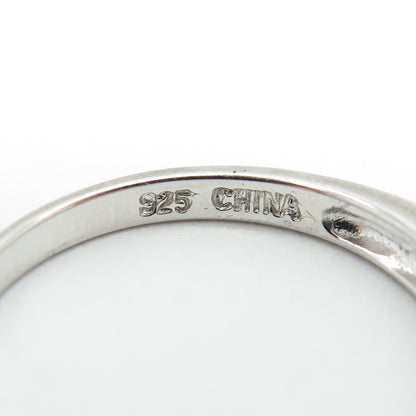 ROSS SIMONS 925 Sterling Silver Round-Cut C Z Half Eternity Band Ring Size 9