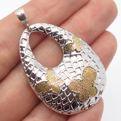 925 Sterling Silver 2-Tone Vintage Lady's Butterfly Bag Pendant