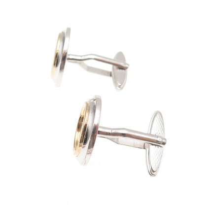 Dunhill 925 Sterling Silver 2-Tone Vintage Round Cufflinks