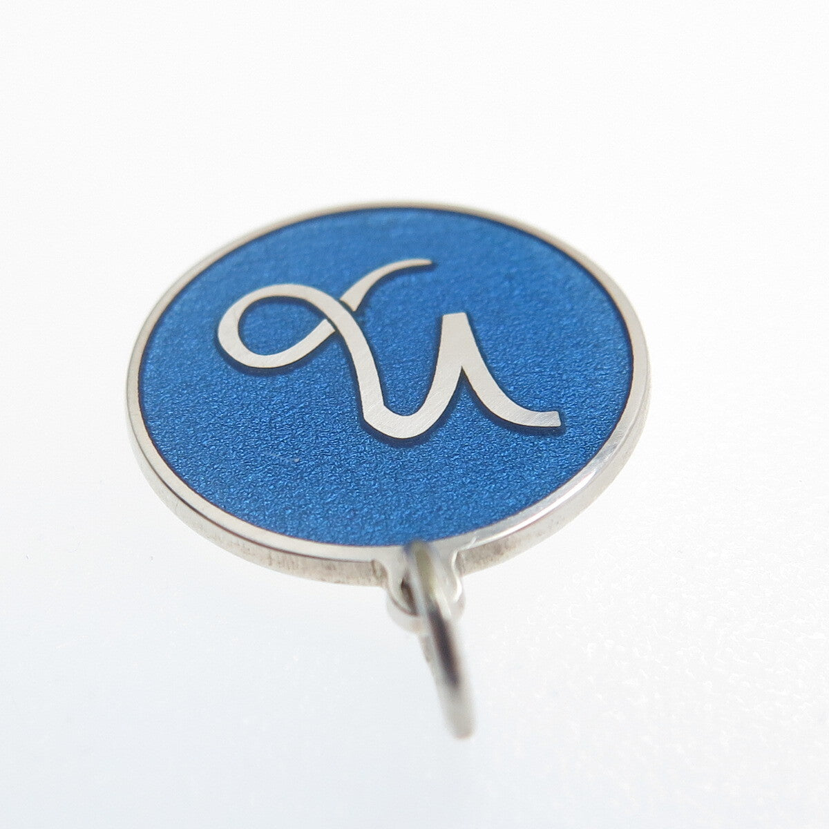 925 Sterling Silver Blue Enamel Capricorn Zodiac Sign Minimalist Charm Pendant