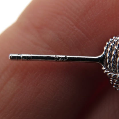 925 Sterling Silver Twisted Knot Stud Earrings