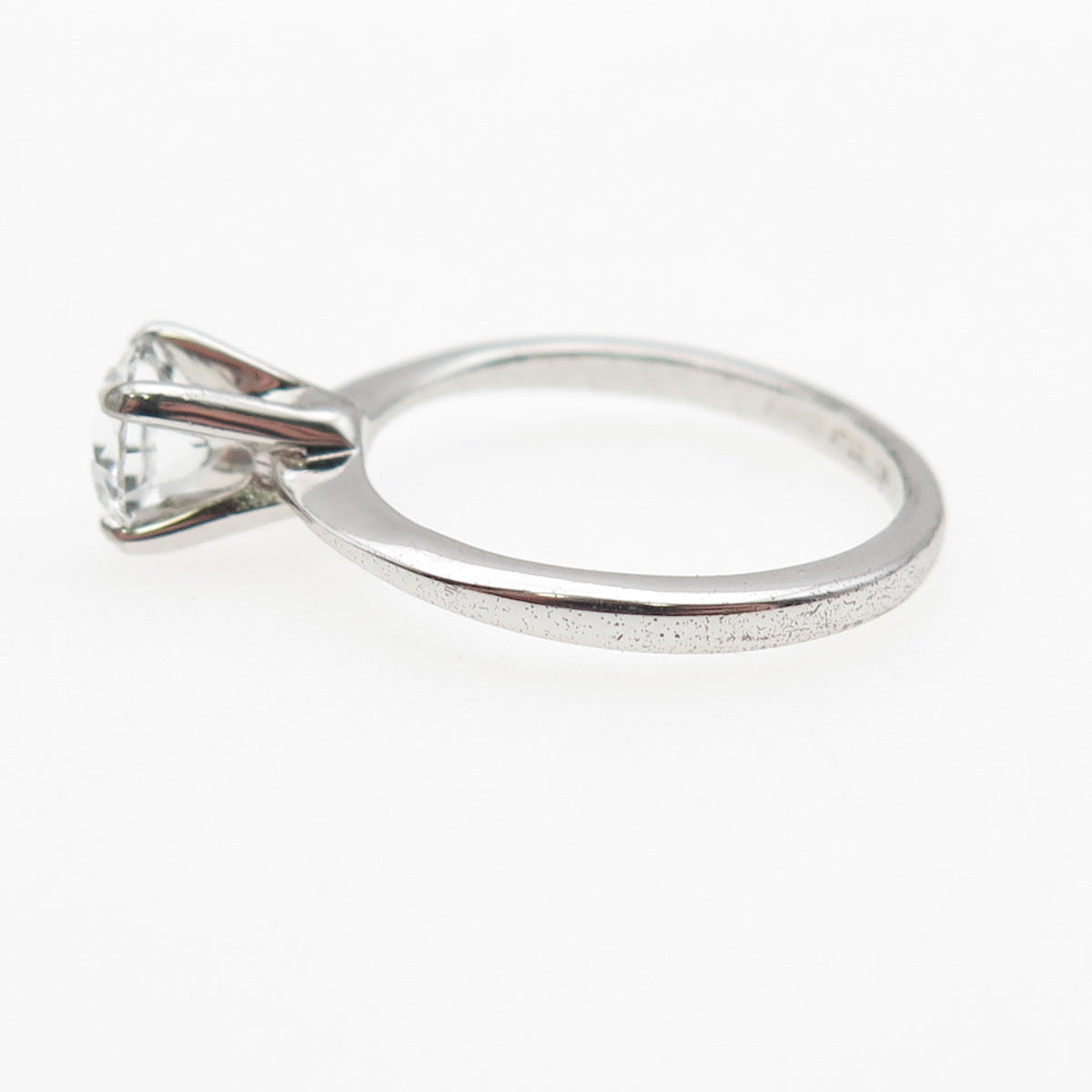 AVON 925 Sterling Silver Vintage Round-Cut C Z Engagement Ring Size 6