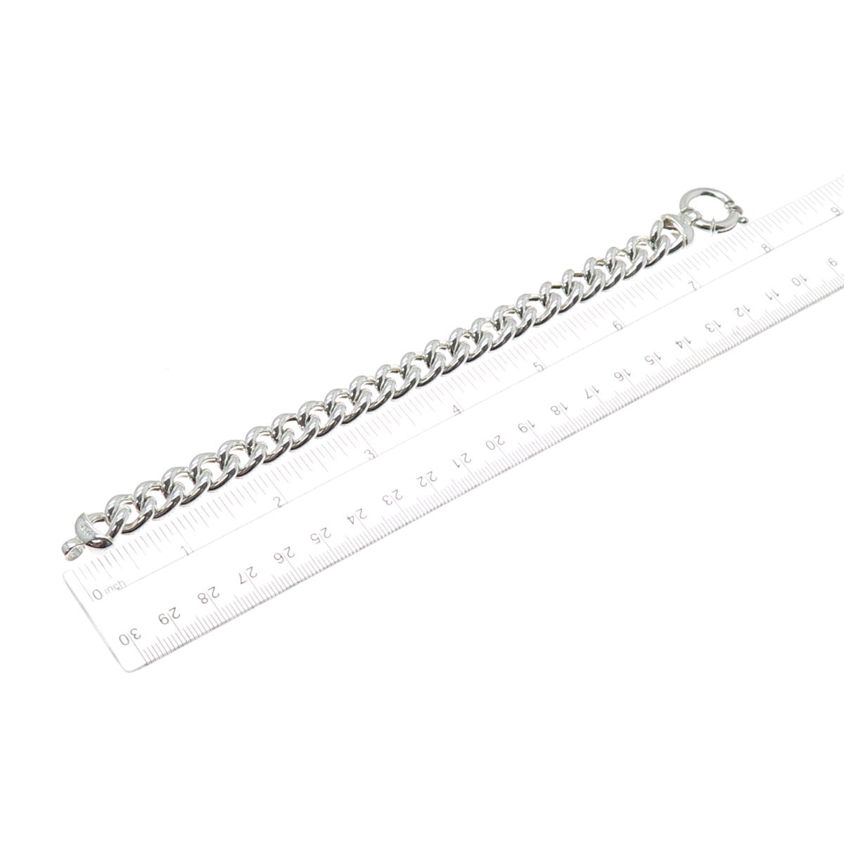 JCM Jacmel Mauritius 925 Sterling Vintage Italy Hollow Cuban Link Bracelet 7.25"